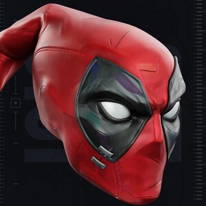 Deadpool Marvel Rivals Helmet STL (Clean & Textured Versions) | 3D Printable Cosplay Mask image 2