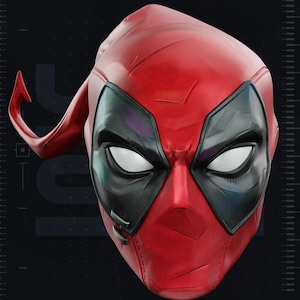 Deadpool Marvel Rivals Helmet STL (Clean & Textured Versions) | 3D Printable Cosplay Mask image 1