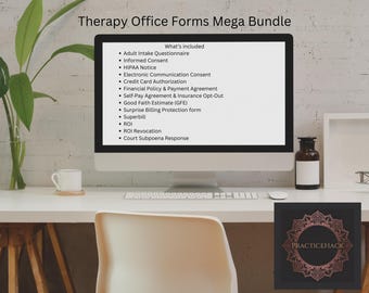 Therapy Office Forms Mega Bundle | Intake, Consent, HIPAA, Financial & Billing Templates