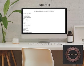 Therapy Superbill Template | Editable Psychotherapy Superbill for Insurance Reimbursement | Private Practice Form