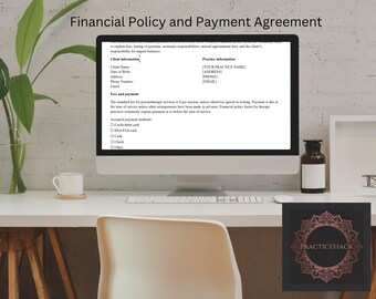 Editable Financial Policy and Payment Agreement | Therapy Billing & Payment Form | Private Practice Template