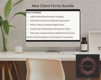 Therapist Client Forms Bundle | Intake, HIPAA, Consent (Word Templates)