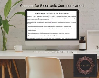 Electronic Communication Consent Form | Email & Text Authorization | Editable Word Template for Therapists