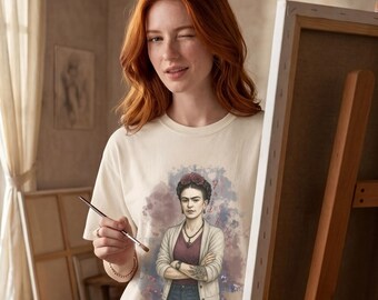 Frida Kahlo Shirt, Feminist Icon Graphic Tee, Gift for Art Lover, Boho Style Tee, Mexican Artist Women Empowerment Gift