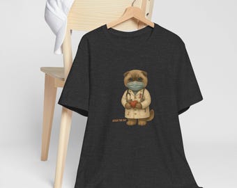 Jessie the Cat Doctor Shirt, Medical Cat Tee, Nurse Gift, Healthcare Worker Gift, Funny Cat Graphic Shirt, Doctor Gift, Medical Worker Gift