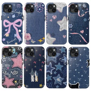 Blue Jeans Phone Case, Denim Clothing Patchwork Cover Phone Case, iPhone 17 16 15 14 13 12 Pro Max, Samsung S25 S24 S23 S22 S21