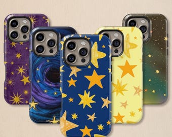 Celestial Starry Night Phone Case: Boho Celestial Cover for iPhone 17 16 15 14 13 12 11 + MagSafe, Samsung Galaxy S26 S25 S24 S23 S22 Ultra