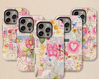 Pink Coquette Scrapbook Phone Case: Scrapbook Floral Cover for iPhone 17 16 15 14 13 12 11 + MagSafe, Samsung Galaxy S26 S25 S24 S23 Ultra