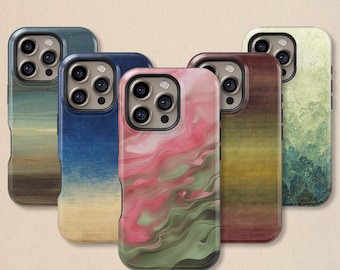 Abstract Marble Gradient Phone Case: Gradient Marble Cover for iPhone 17 16 15 14 13 12 11 + MagSafe, Samsung Galaxy S26 S25 S24 S23 Ultra