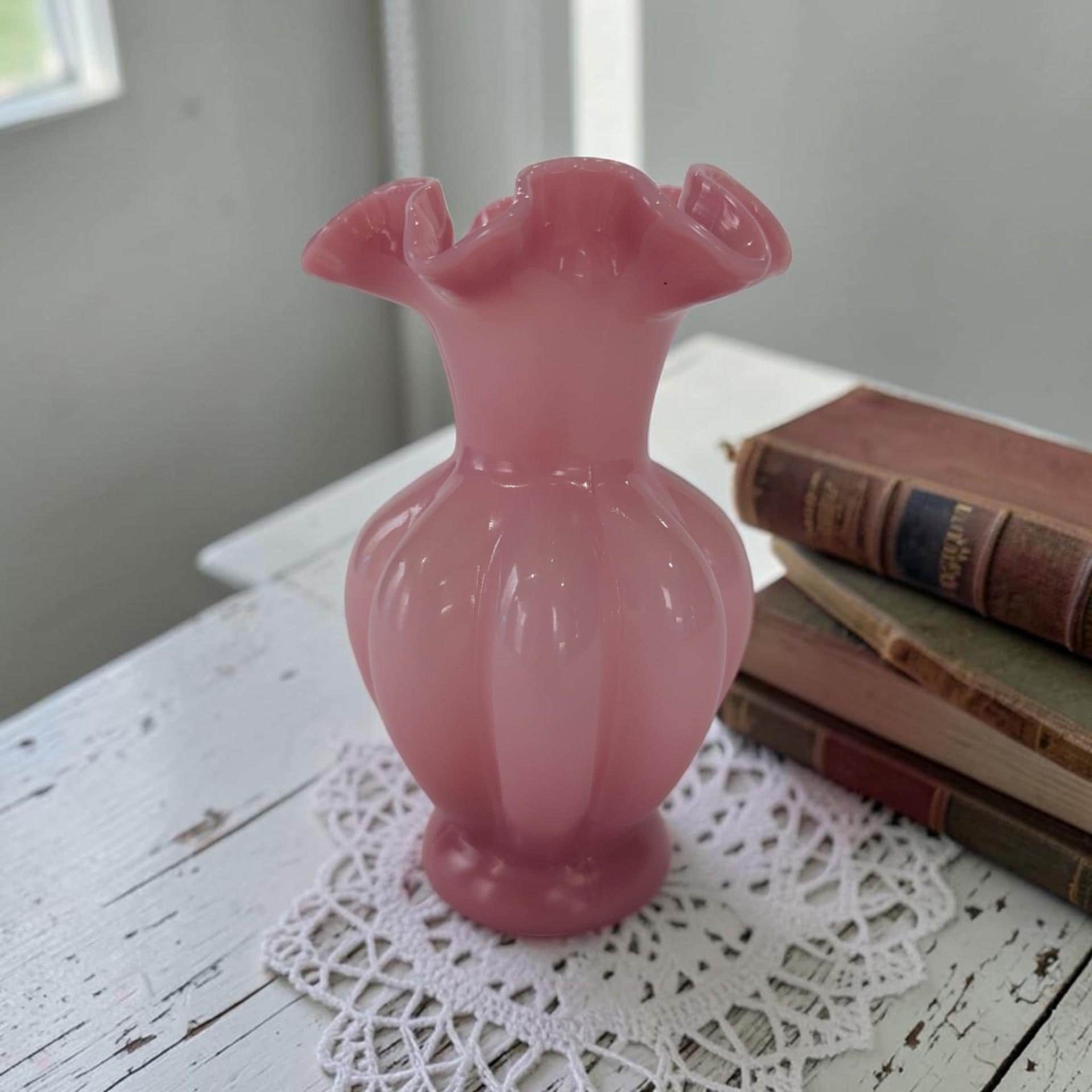 Fenton Pink Vase - Etsy