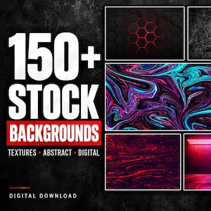 150+ Digital Background Bundle, Abstract Textures, Neon Marble & Dark Grunge, Stock Backgrounds