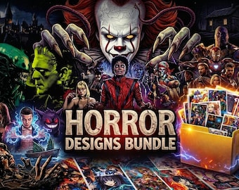 100+ Horror Halftone PNG Bundle Dark Retro Halloween Designs Scary Sublimation Gothic Grunge Skull PNG Pack Instant Download Digital Art