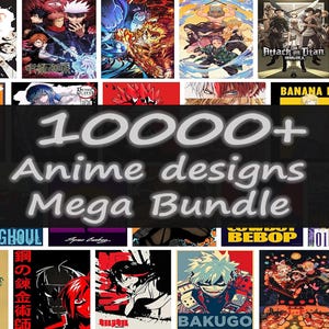 Paquete de 10000 imágenes PNG de camisetas de anime de alta calidad, diseños de anime urbanos, paquete gráfico, descarga digital, imágenes prediseñadas de anime transparentes, mega paquete