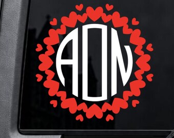 Personalized Monogram Decal, Custom Initial Vinyl Decal, Water Bottle Sticker, Car Window Decal, Laptop Sticker, Tumbler Sticker