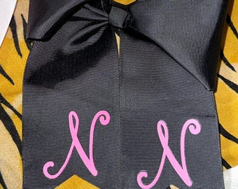 Personalized Initial Ponytail Bow, Personalized Baby Gift, Large Monogram Hair Bow, Custom Hair Bow, Personalized Hair Bow