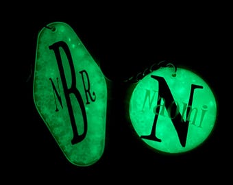 Glow in the Dark Personalized Keychain, Bag Charm, Backpack Charm, Bag Tag, Acrylic Keychain, Personalized Key Chain, Custom Key Chain