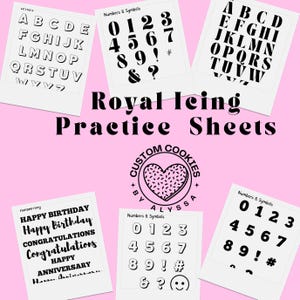 Övningsblad för Royal Icing, utskrivbara pipingövningar för nybörjare, klasser etc.