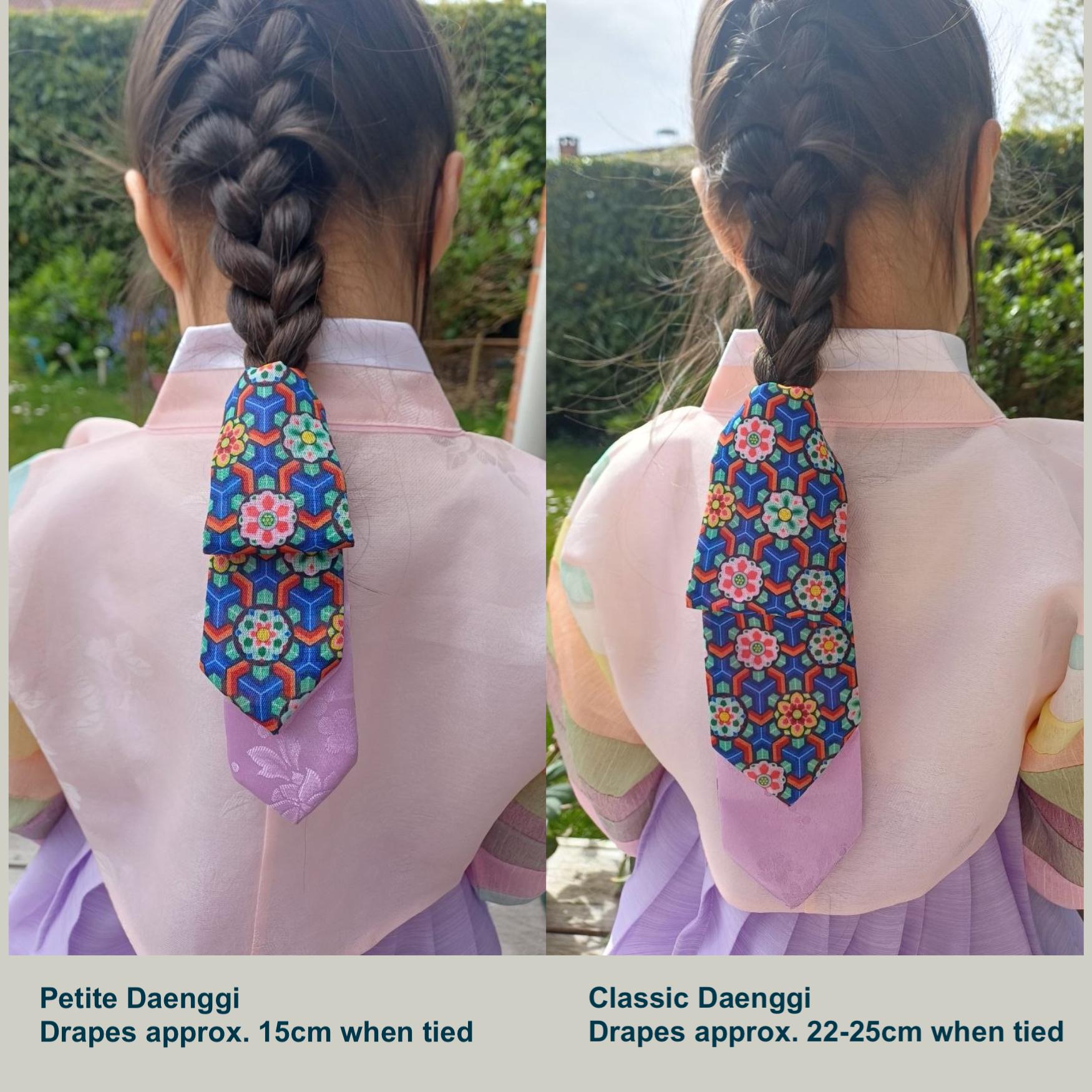 Handmade Daenggi Korean Hair Ribbon – Dancheong Pattern Hanbok Fabric ...