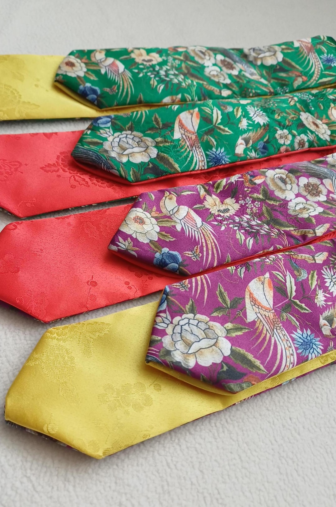 Daenggi Korean Hair Ribbon – Blossom Bird Hanbok Fabric Accessory - Etsy UK