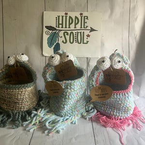 Large Handmade crochet Yip -Yip basket
