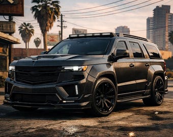 Gepanzertes Widebody-SUV-Kunstwerk | Schwarzer kugelsicherer LKW PNG (Digitaler Download)