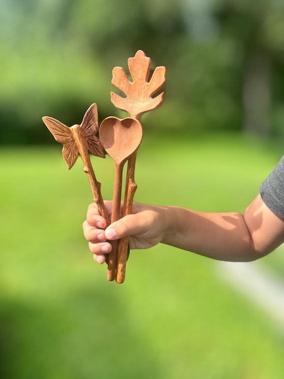 Mud Kitchen Potion Spoon | Wooden Spoon for Kids | Montessori Sensory Play | Nature Table Toy | Fairy Garden Gift | Waldorf Outdoor Kids