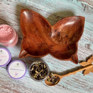 Butterfly Potion Kit | Color-Changing Nature Play Set | Handmade Wooden Bowl & Spoon | Montessori Sensory Gift for Kids | Fizzy Potion Set