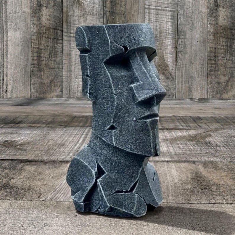 Concrete Moai Statue Easter Island Head Stone Figurine Ancient Monolith ...