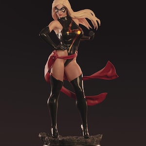 Marvel – Ms. Marvel Kamala Khan / Estatua STL de Embiggen Power / Modelo para impresión 3D / Archivo STL digital