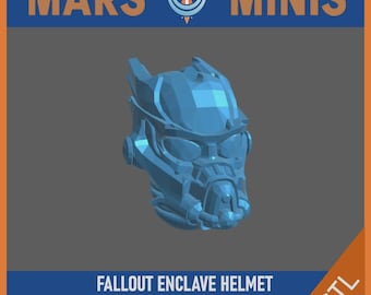 ENCLAVE Power Armor Helmet - (STL File) - sized for Primary Marines- 28mm