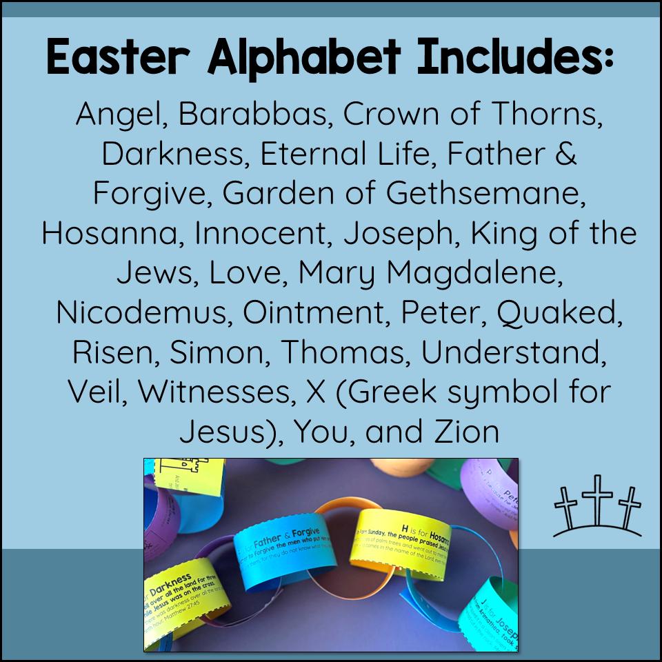 Scripture Chain Paper Christian Easter ABC Paper Chain Craft – Jesus’ Death & Resurrection ...