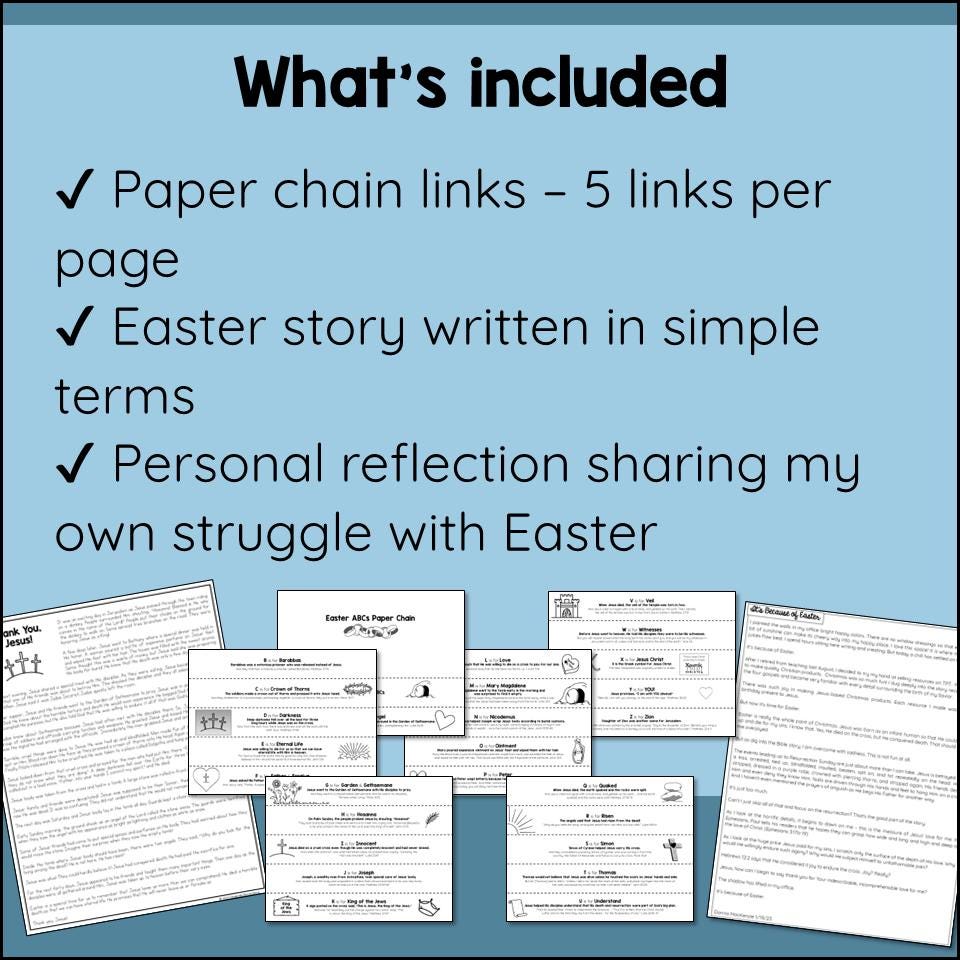 Scripture Chain Paper Christian Easter ABC Paper Chain Craft – Jesus’ Death & Resurrection ...