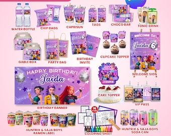 Kpop Demon Hunters Party Printables Bundle, Kpop Birthday Bundle, Kpop Labels, Huntrix Birthday Party, Kpop Party Decors, Kpop Mega Bundle