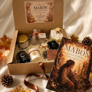 Mabon Box – Höstdagjämningsritualset – Firande, tacksamhet och överflöd – Ljus, smycken, rökelse och häfte