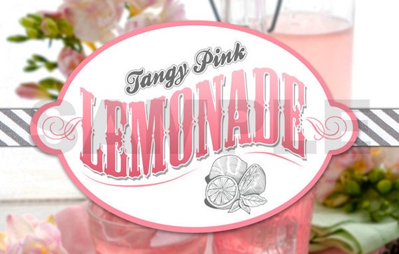items similar to diy printable pink lemonade dispenser sign label on etsy