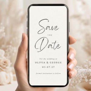 Modello digitale per annunciare la data del giorno del matrimonio: invito elettronico neutro per annunciare la data del giorno del matrimonio, invito minimalista per annunciare la data del giorno del giorno del matrimonio, invito telefonico, download immediato.