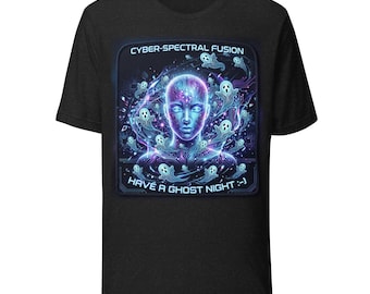 Cyber Ghost AI T-Shirt | Circuit Board Spectral Fusion Tee