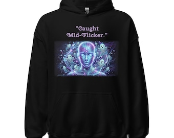 Ghost in the Machine Hoodie | AI Circuit Face Graphic, Heavy Blend Sweatshirt