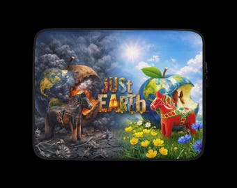 Surreal Earth Art Laptop Sleeve – Climate Change Neoprene Case (13" or 15")