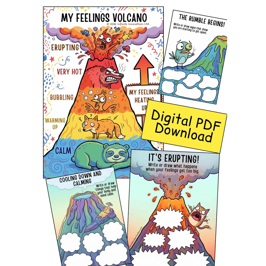 My Feelings Volcano - Interactive Emotional Awareness PDF for Kids ...