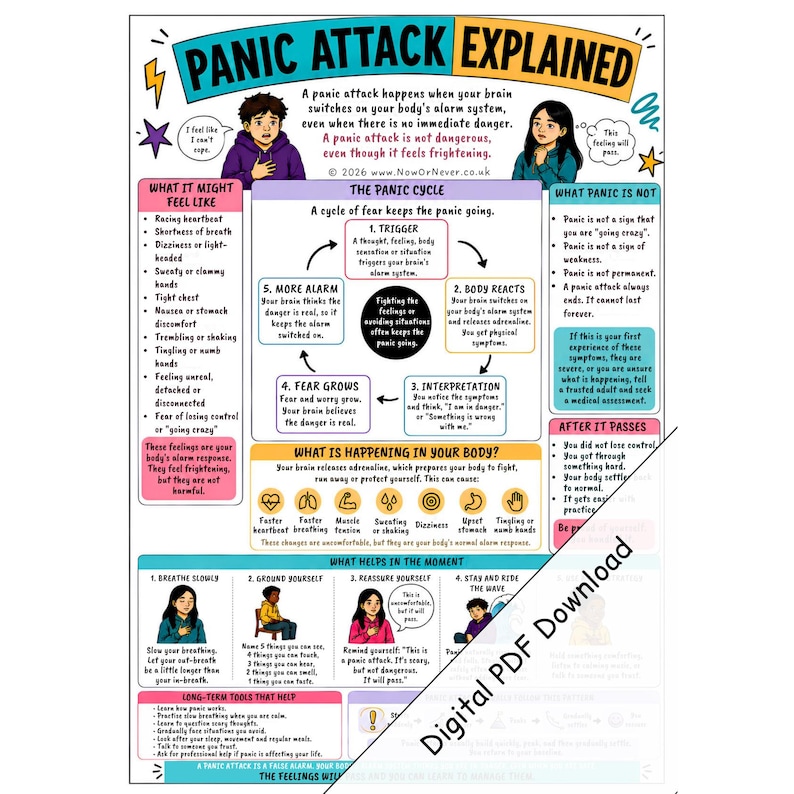 Panic Attack Explained PDF, Printable Guide for Anxiety Relief, Digital Download on Anxiety Attacks image 1