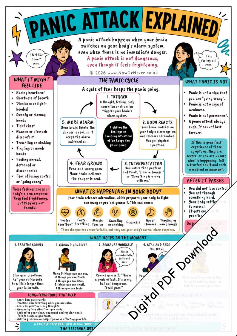 Panic Attack Explained PDF, Printable Guide for Anxiety Relief, Digital Download on Anxiety Attacks image 2