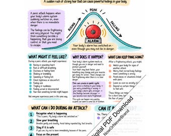 Panic Attack Coping Poster Printable PDF, Panic Cycle Visual Guide for Parents, Carers and Professionals, Digital Download