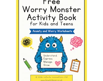 Worry Monster Activity Book for Kids - Anxiety Management Tool (Digital PDF Download)