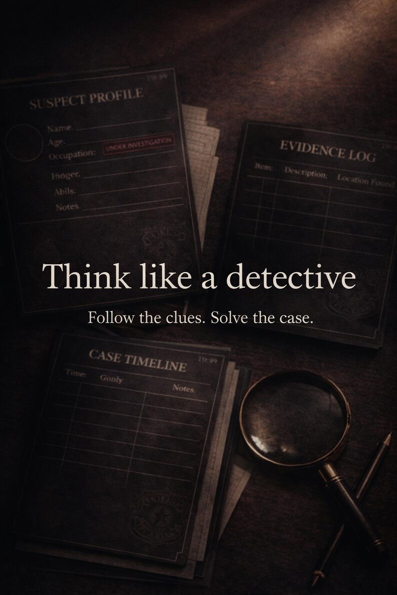 Detective Notebook Printable, Mystery Game Kit, Dark Academia Journal ...