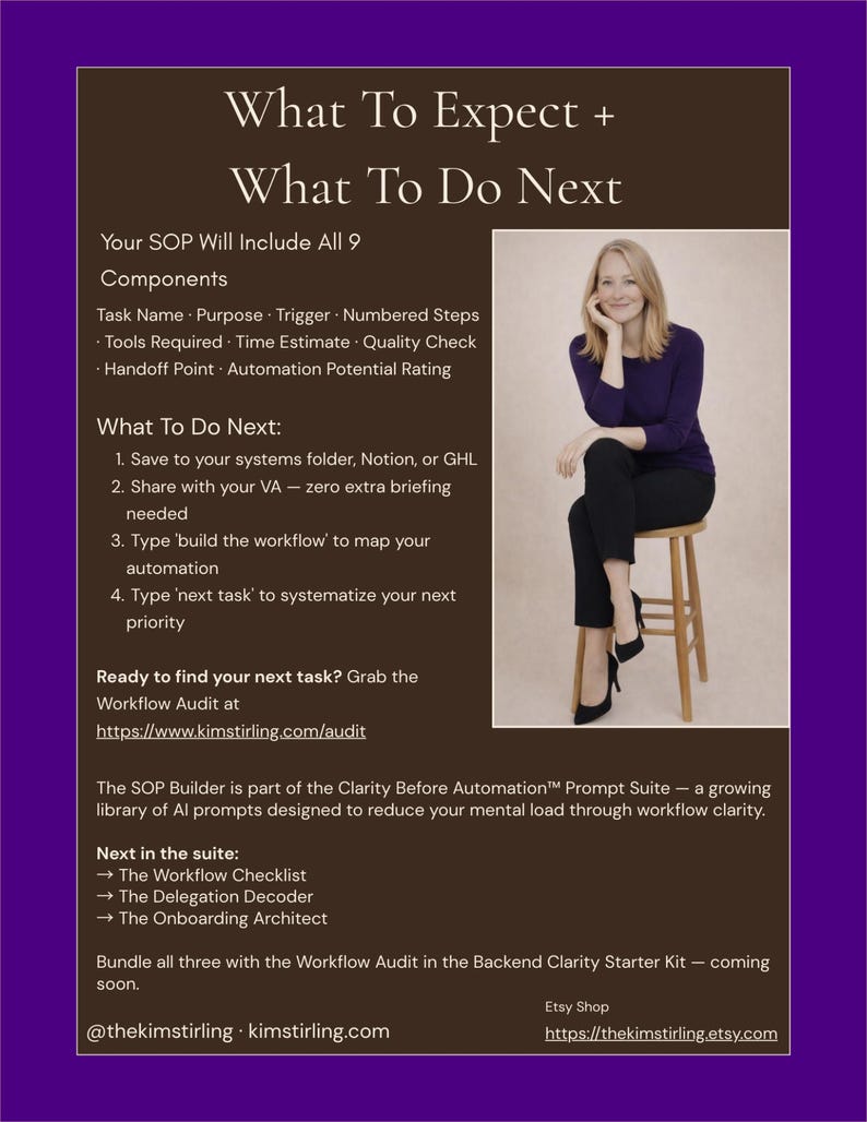 Bundel met AI-bedrijfsprompts: SOP-builder, delegatiedecoder, onboarding-architect (digitale download) afbeelding 5