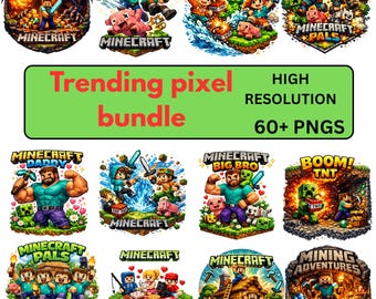 ピクセルアートゲームPNGバンドル、レトロゲーマークリップアート（デジタルダウンロード）