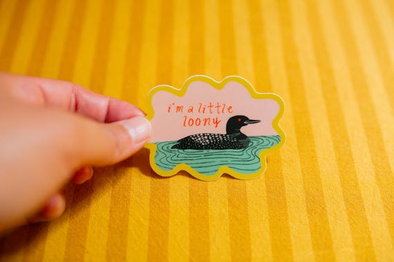 Loon Art Sticker Gift for Bird Lovers | I'm A Little Loony | Vinyl