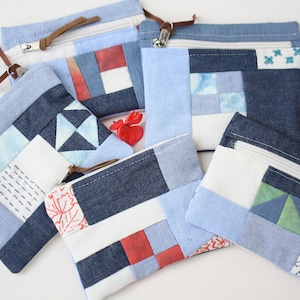 Coin purse - patchwork small pouch-zipper pouch- change purse