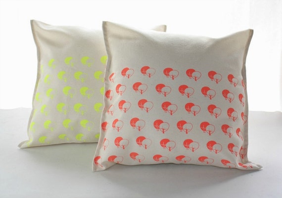 Neon Pillow covers Screen printed French silk screen pillow case
